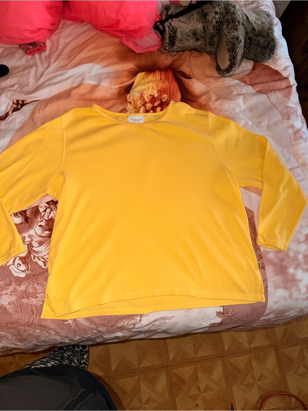 Bright Yellow womens Long-Sleeve Top